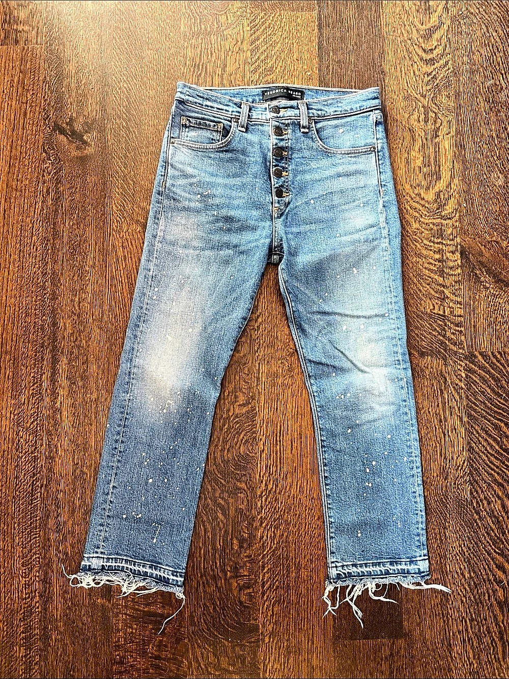 Veronica Beard Ines 10.75" Girlfriend Jeans Blue Waist 27